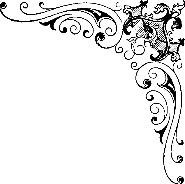 Corner - Black And White Border Design Png Clipart (635x633), Png Download