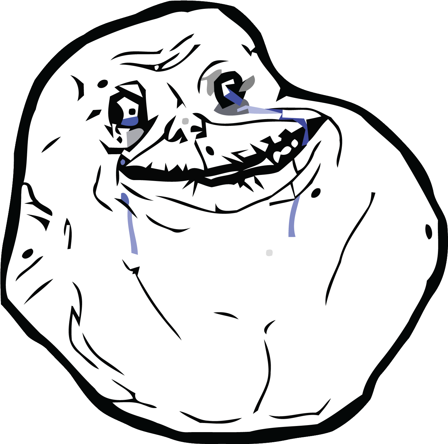 Meme Forever Alone Png Clipart (1500x1521), Png Download