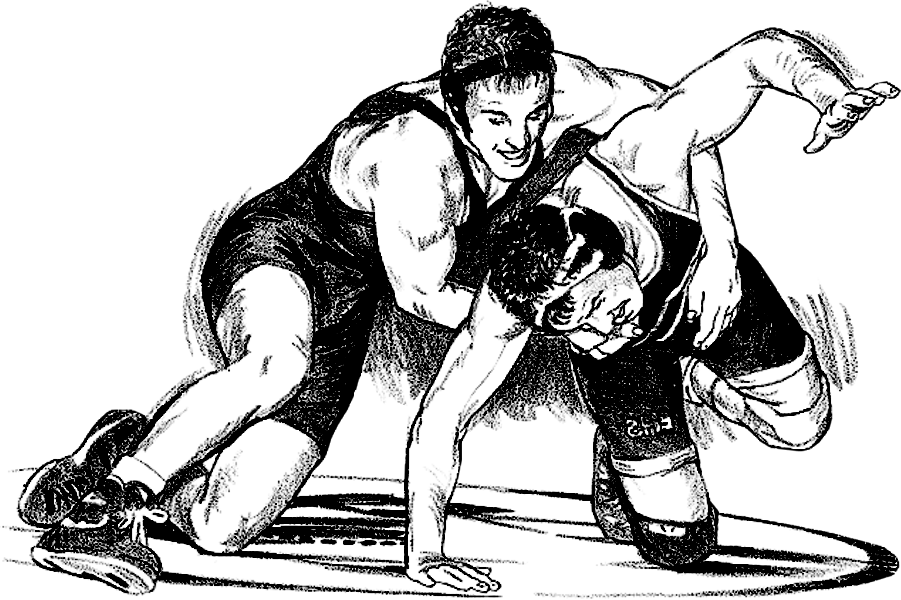 Wrestling Png Free Download - Folk Wrestling Art Clipart (901x600), Png Download