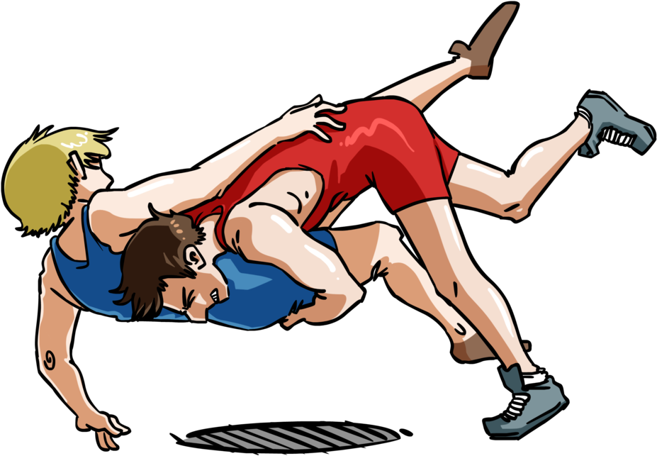 Wrestling Png - Wrestling Cartoon Png Clipart (1024x709), Png Download