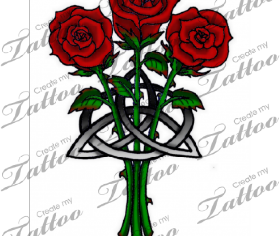 Tattoo With Rose And Celtic Clipart (640x480), Png Download