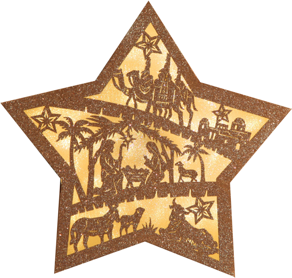 Lit Star Nativity Scene - Nativity Scene Clipart (1000x1000), Png Download