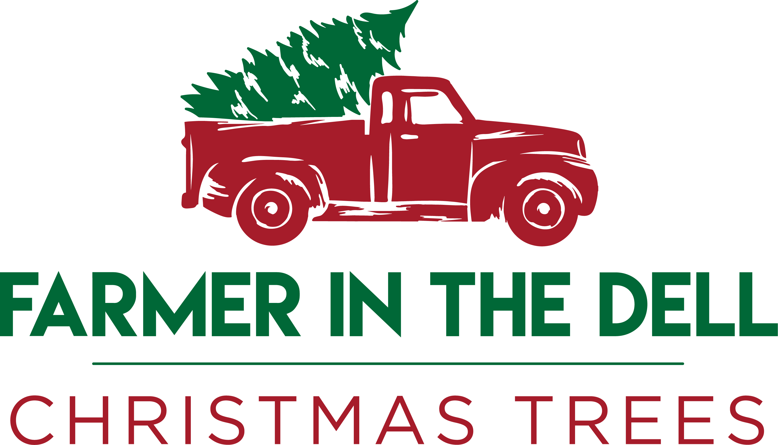 Live Christmas Trees At Farmer In The Dell In Auburn - Truck With Christmas Tree Clip Art - Png Download (3270x1873), Png Download