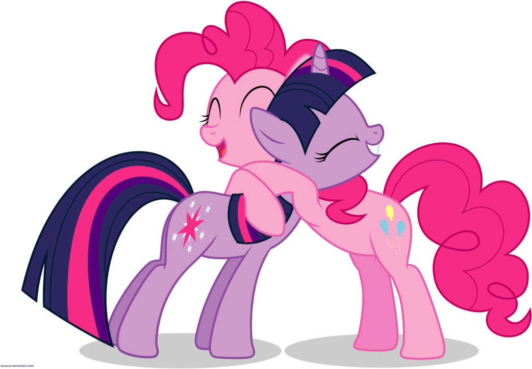 Hugs Png - Pinkie Pie And Twilight Sparkle Hugging Clipart (1095x730), Png Download