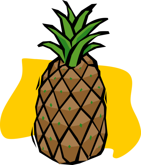 Graphic Freeuse Pinapple Vector Tropical Fruit - Pineapple Clipart (599x700), Png Download