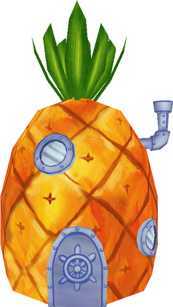 Pineapple Sponge Bob Png Clipart (750x650), Png Download