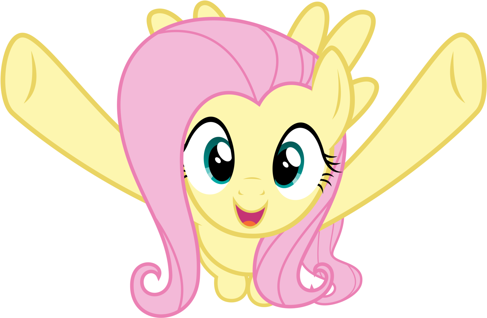 More Celebratory Hugs Definitely - Fluttershy Hug Clipart (1577x1032), Png Download