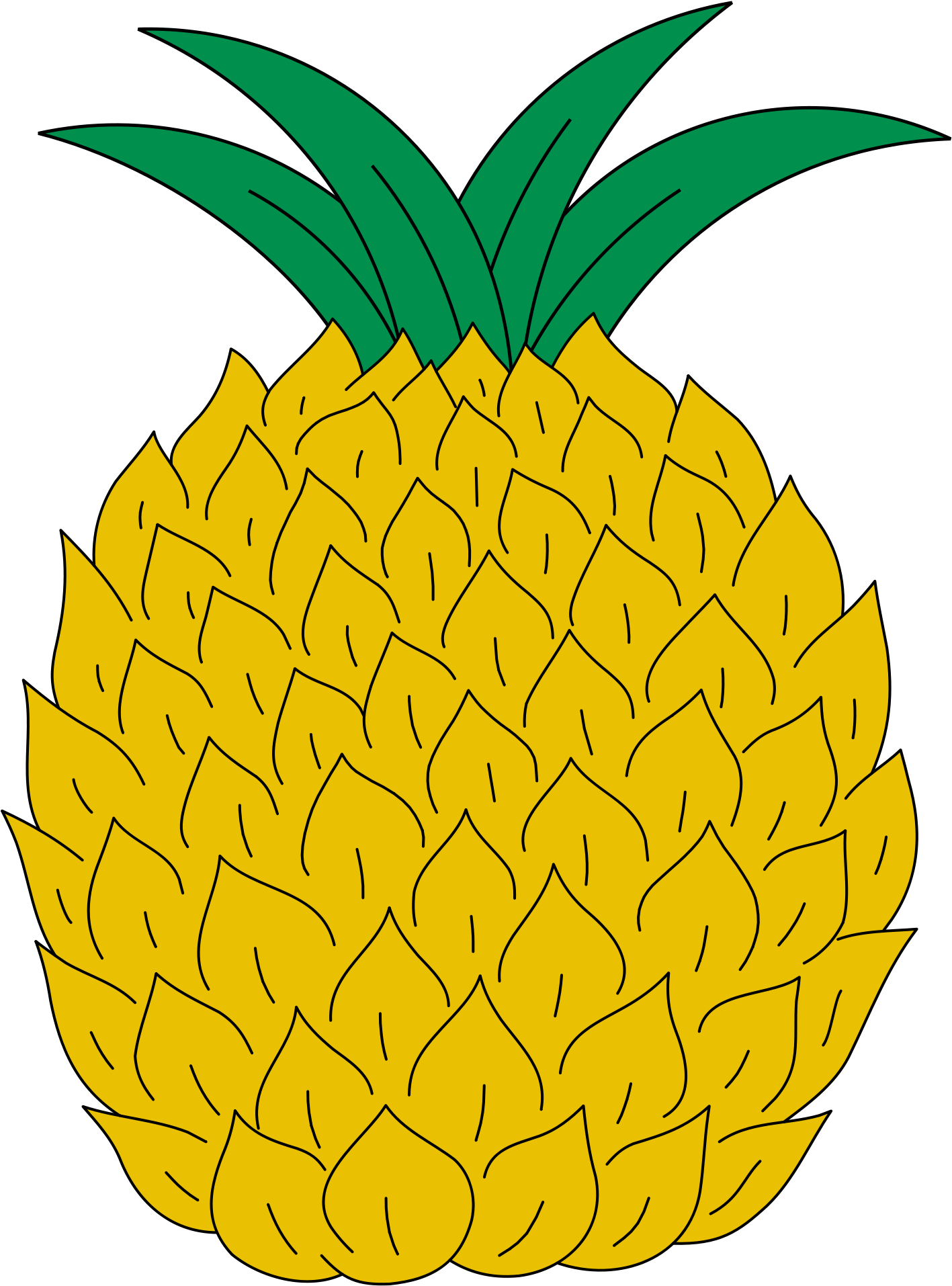 Open - Pineapple Clipart (2000x2366), Png Download