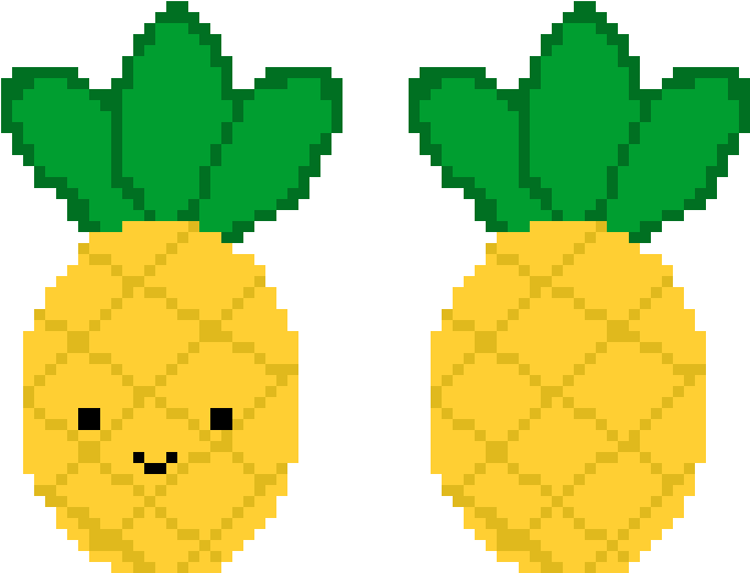 Maker - Pineapple Pixel Art Png Clipart (790x600), Png Download