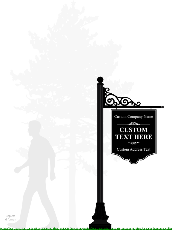 Aluminum Hanging Sign Wide - Billboard Clipart (576x792), Png Download