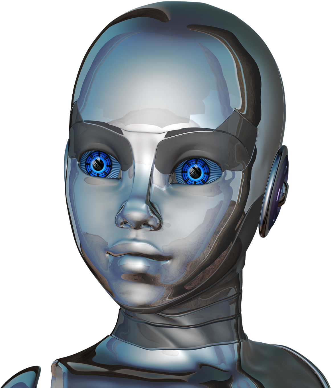 Robot Face Transparent Clipart (1600x1652), Png Download