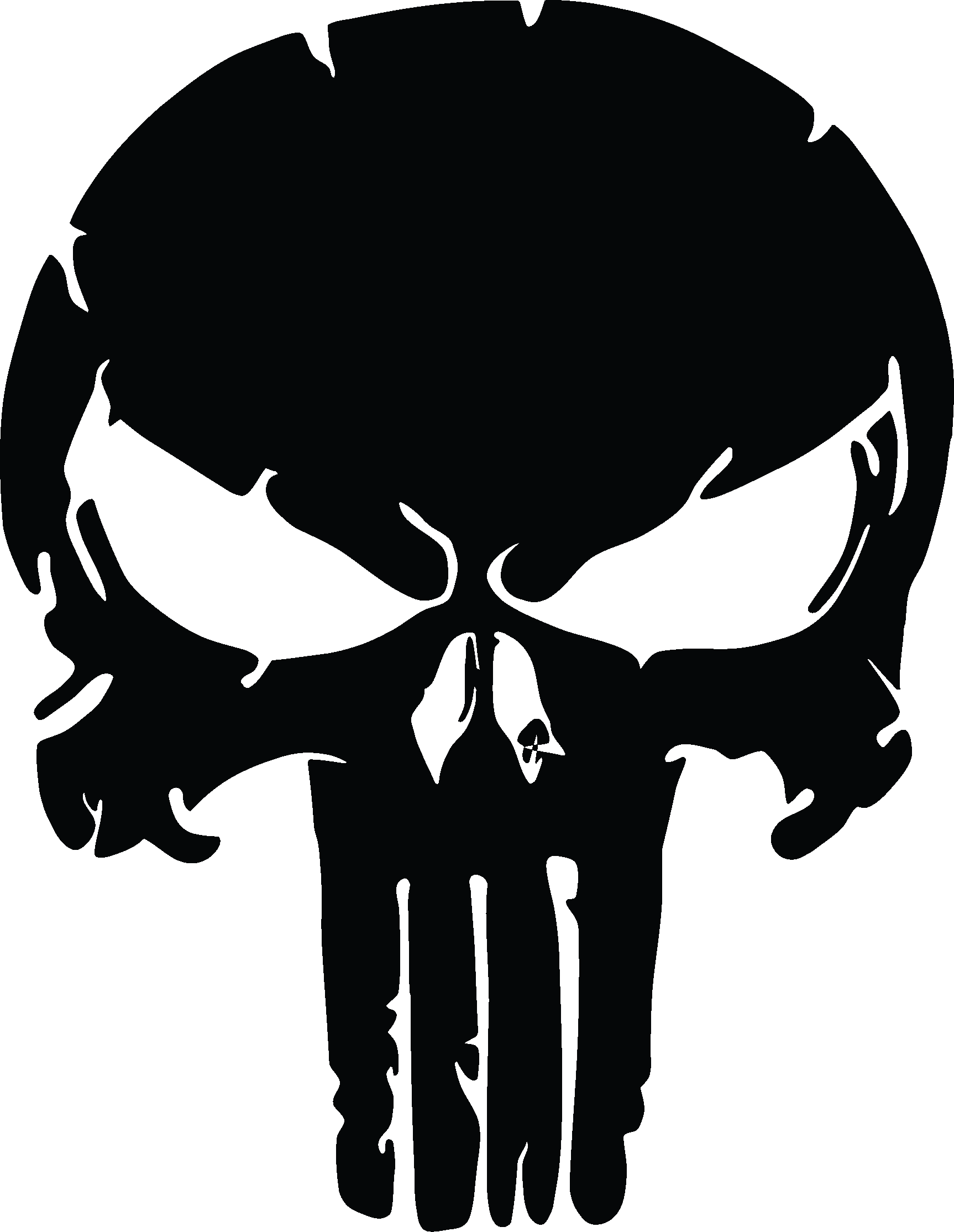 The Punisher Skull, Distressed Vinyl Graphic Decal - Punisher Skull Logo Clipart (1726x2228), Png Download