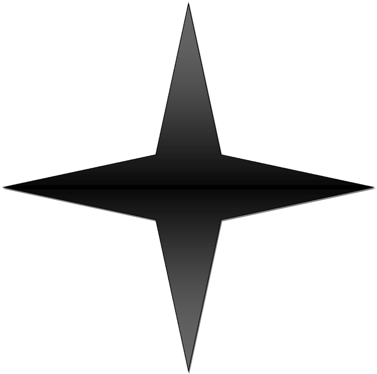 Black Gradient 4 Point Star Clipart (776x768), Png Download
