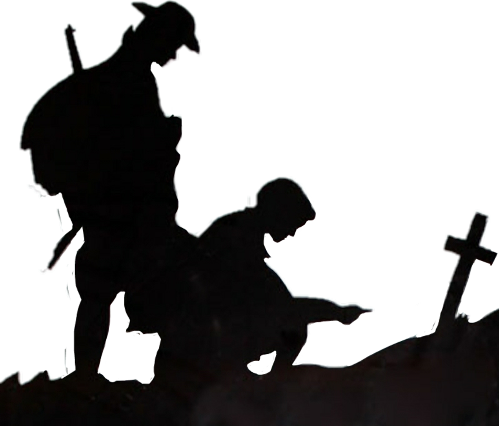 Soldiers Sticker - Silhouette Clipart (1024x874), Png Download