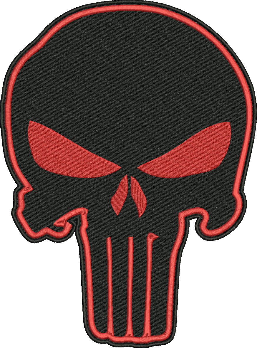 1 Of 2free Shipping Punisher Skull Embroidered 12 Inch Clipart (873x1185), Png Download