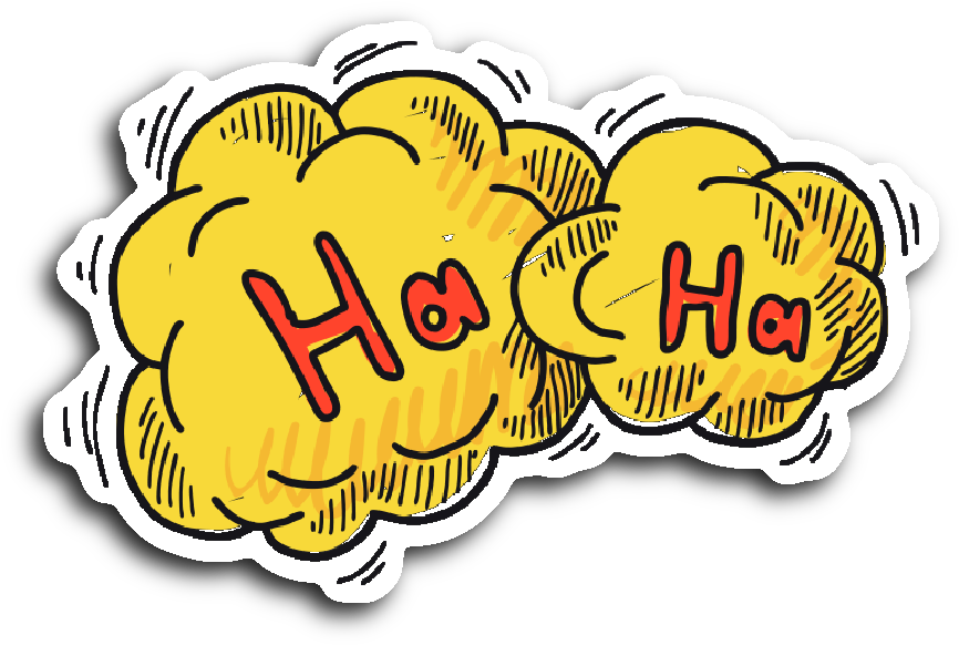 Hand Drawn Comic Book Speech Balloon Stickers - Haha Png Clipart (866x582), Png Download