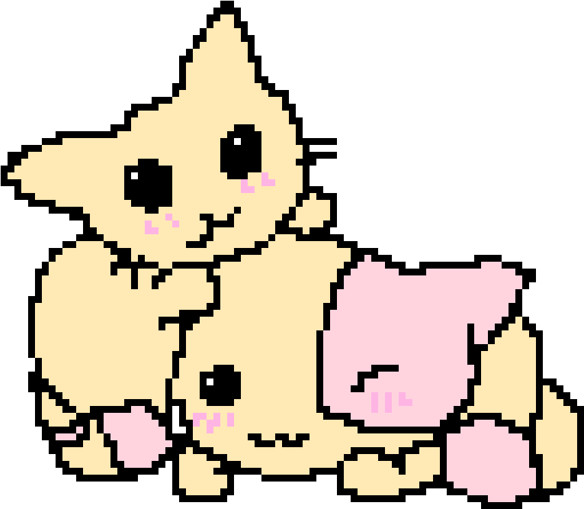 Cute Kittens - Cartoon Clipart (1050x930), Png Download