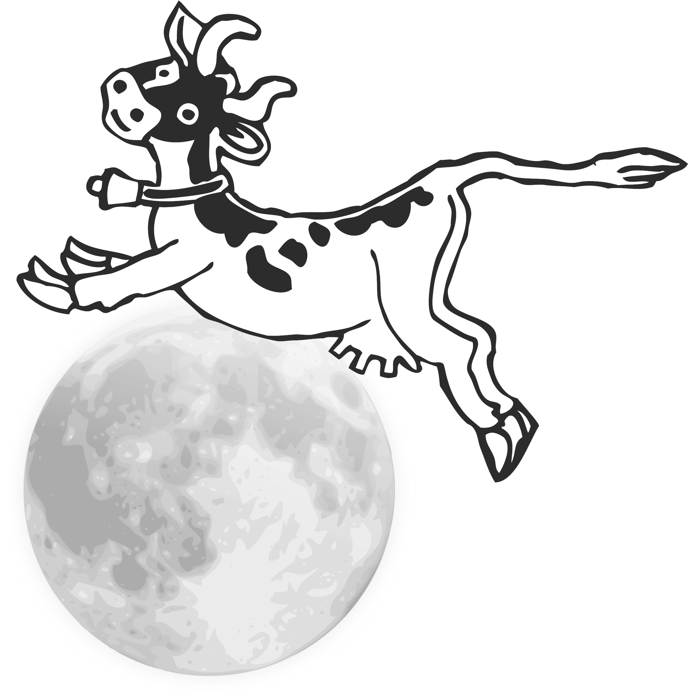 Big Image - Cow Jumping Over The Moon Png Clipart (2363x2400), Png Download