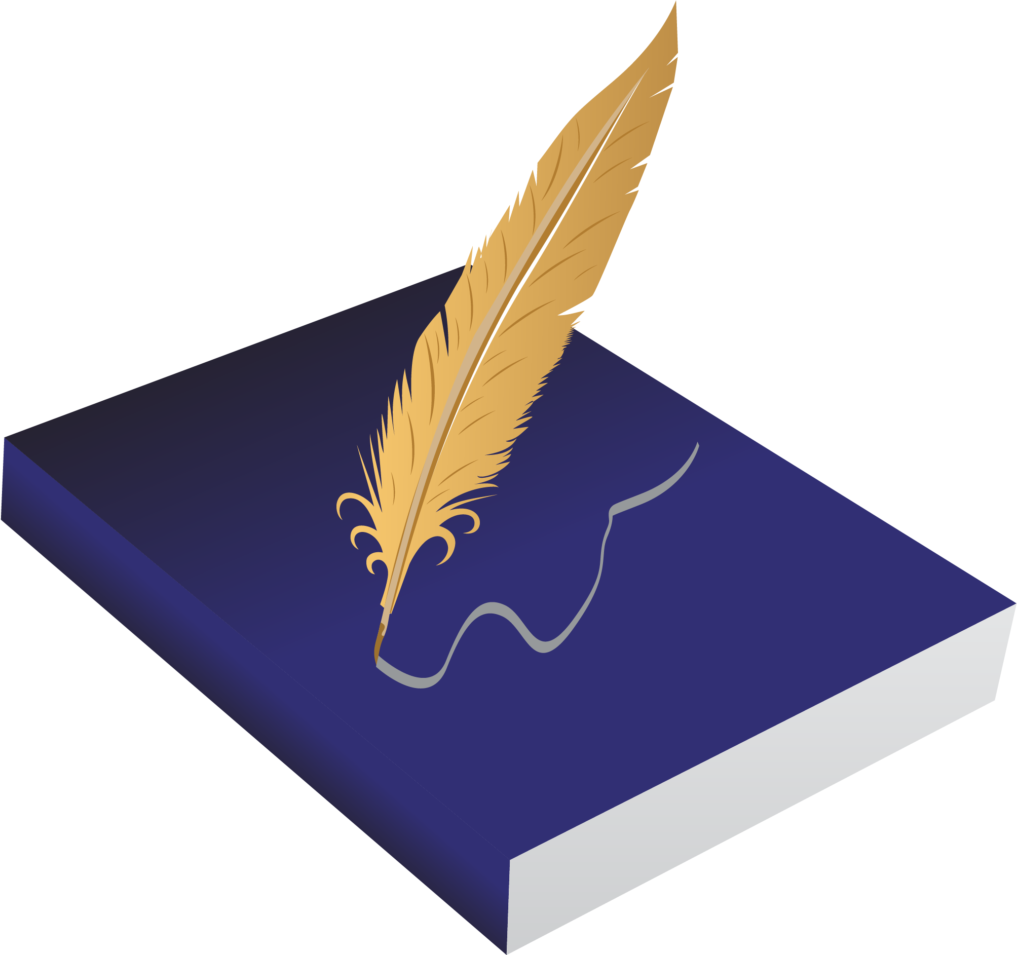 Drawing Feather Clip Art - Book And Quill Transparent - Png Download (2679x2020), Png Download