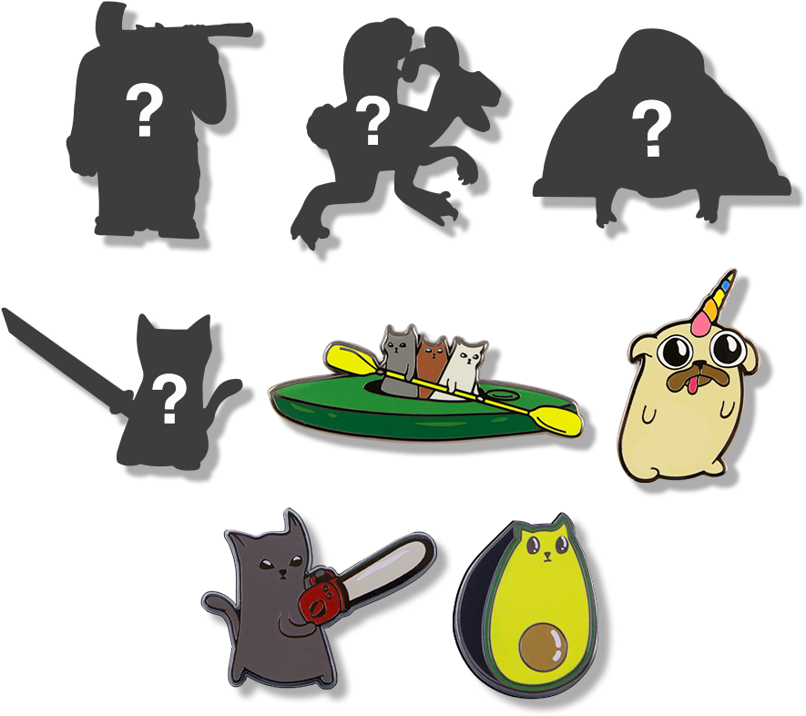 Exploding Kittens Series 2 Blind Bag Pins - Exploding Kittens Pins Clipart (1000x1000), Png Download