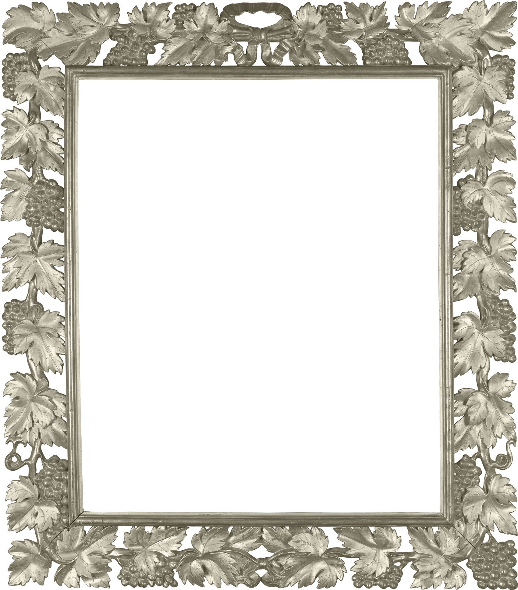 Silver Transparent Png Photo Frame With Vine - Square Gold Border Transparent Clipart (1700x1933), Png Download