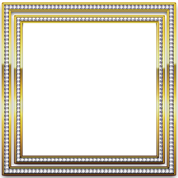 Gold And Silver Transparent Frame With Diamonds - Gold And Silver Frame Clipart (600x600), Png Download