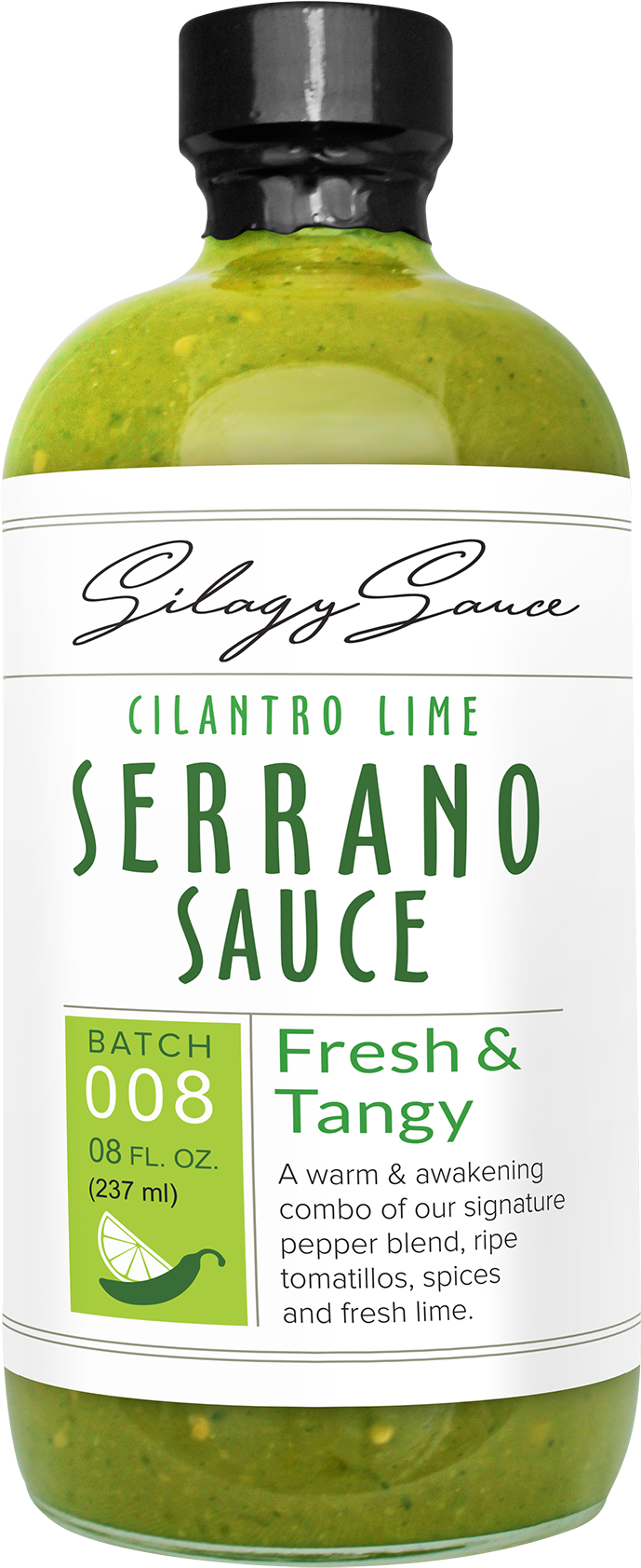 Cilantro Lime Serrano Sauce - Glass Bottle Clipart (900x1817), Png Download