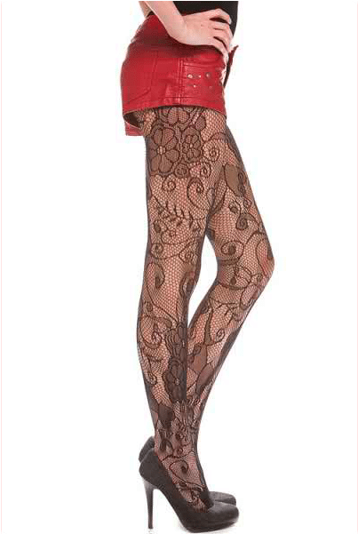 Fishnet Stocking Filled With Patterned Floral Designs - Tights Clipart (600x600), Png Download