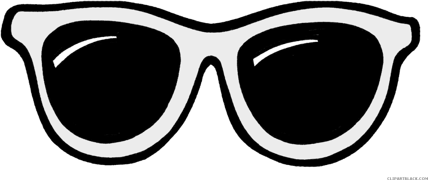 Sun Glasses Svg Transparent Black And White - Clip Art Sunglasses Free - Png Download (1425x601), Png Download