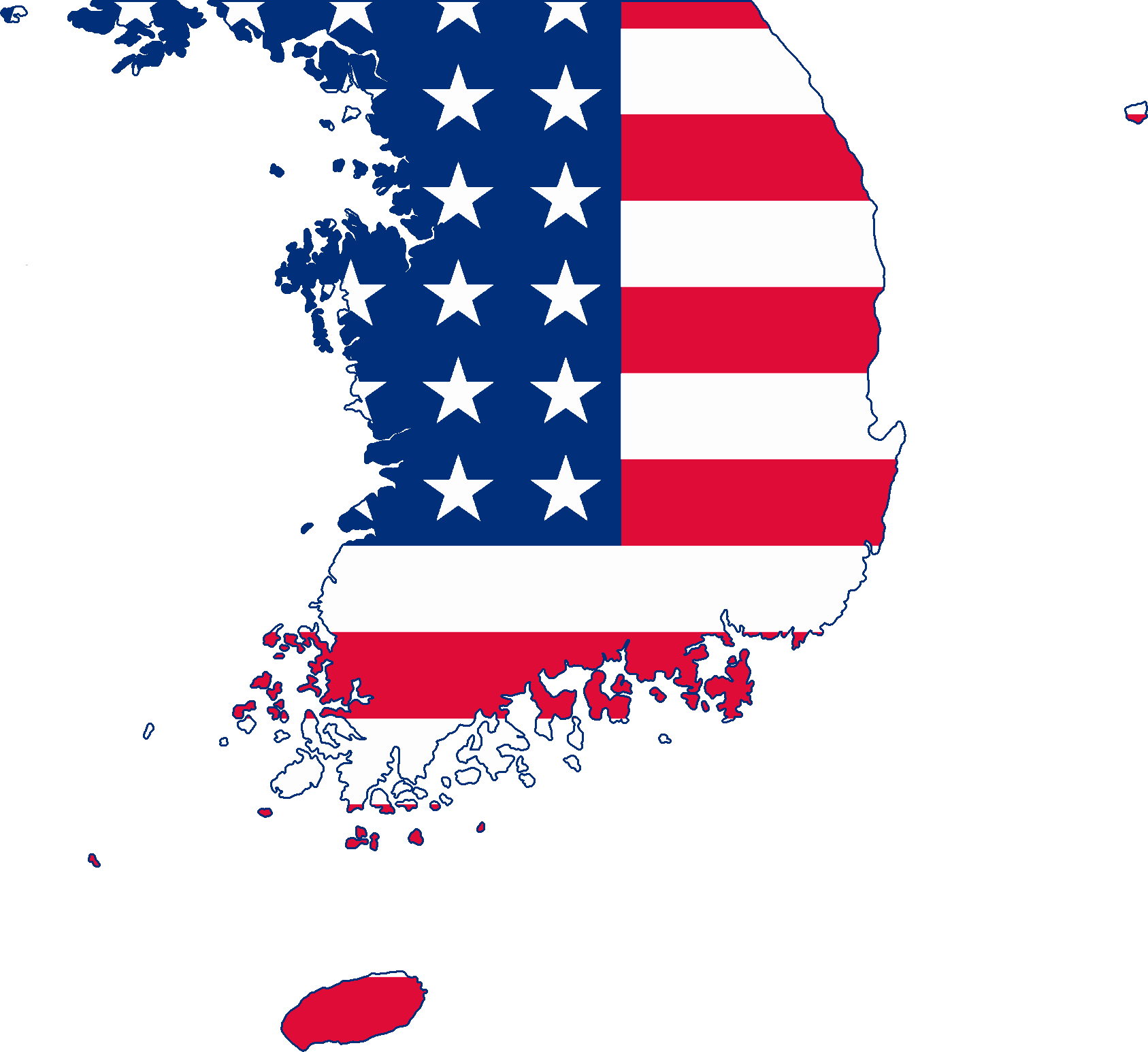 Flag Map Of United States Military Government Of Korea - United States Of Korea Clipart (1687x1546), Png Download