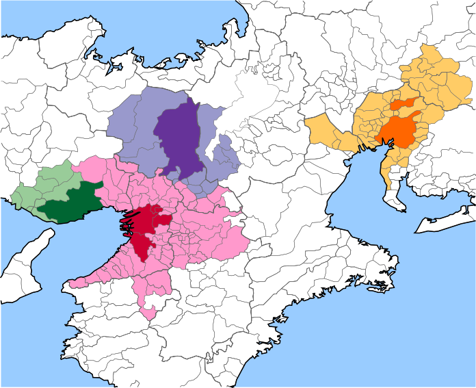 Nagoya Kyoto Osaka Kobe - Japan Major Metropolitan Areas Clipart (696x567), Png Download