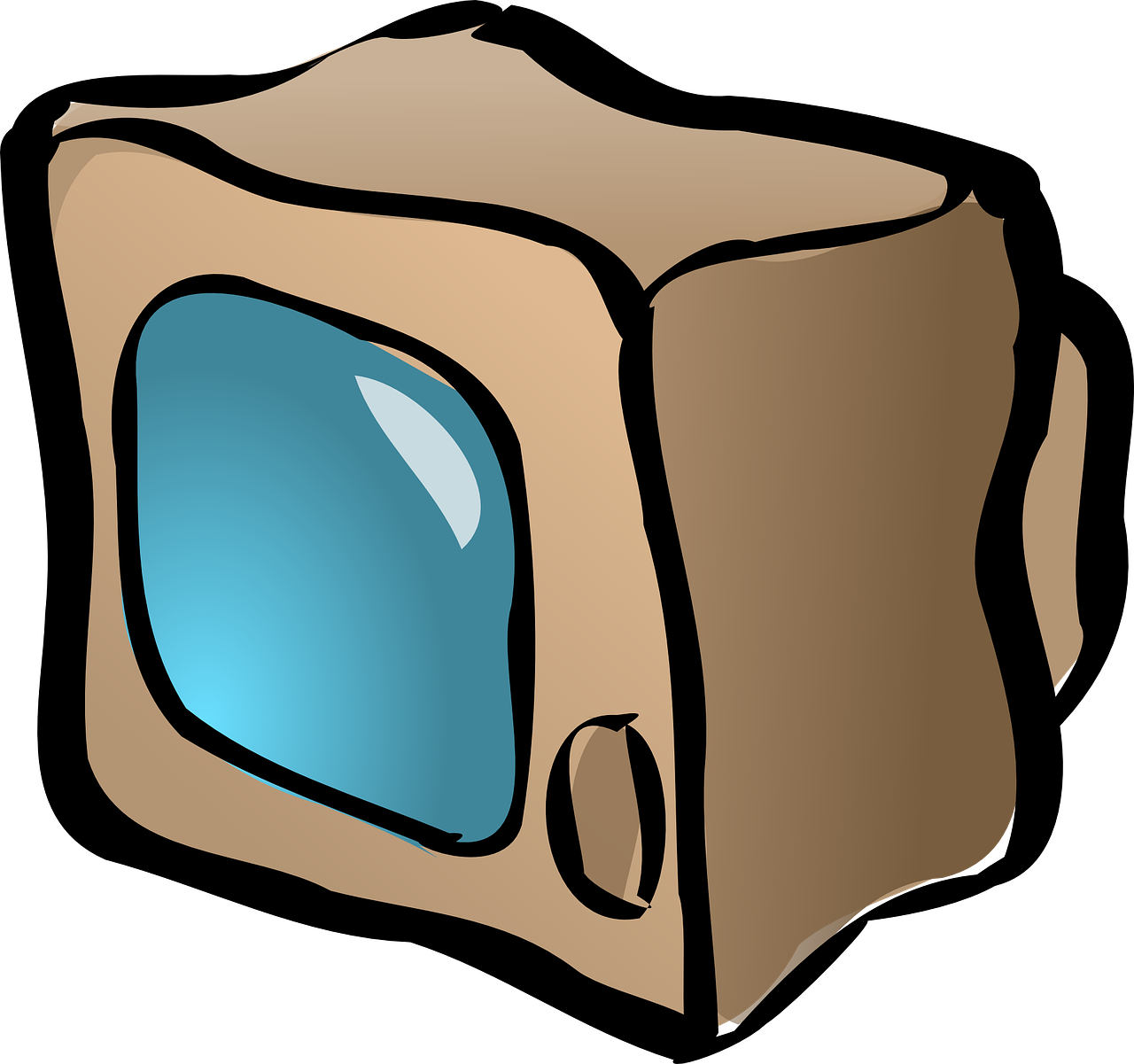 Retro Brown Tv Svg Clip Arts 600 X 563 Px - Png Download (600x563), Png Download