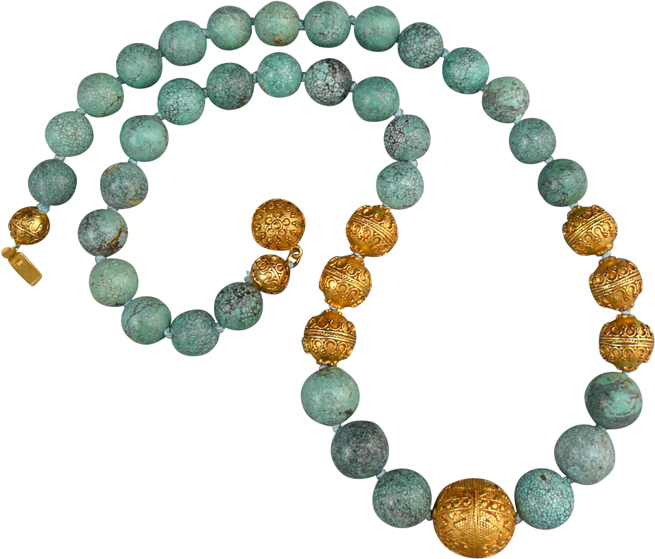 This Is A Beautiful Old Chinese Turquoise Necklace - Bracelet Clipart (954x954), Png Download