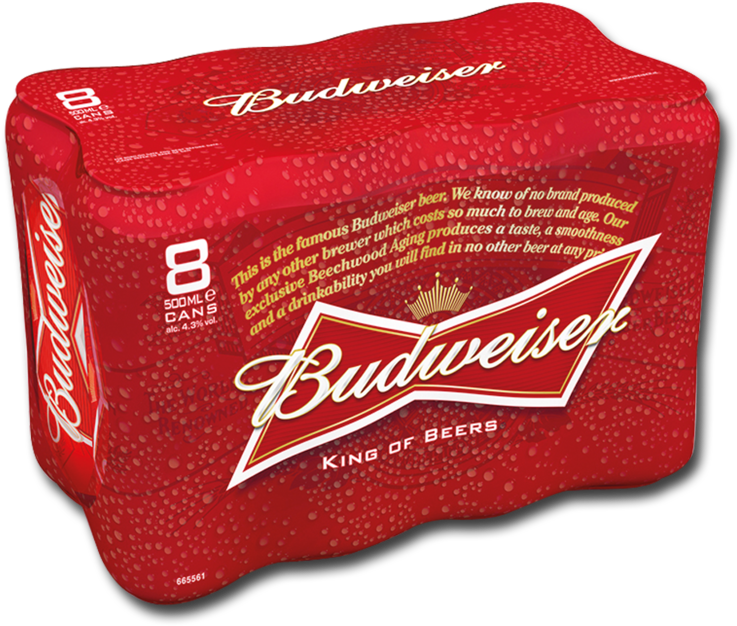 Budweiser Can Pack 8x500ml - Budweiser Clipart (800x800), Png Download