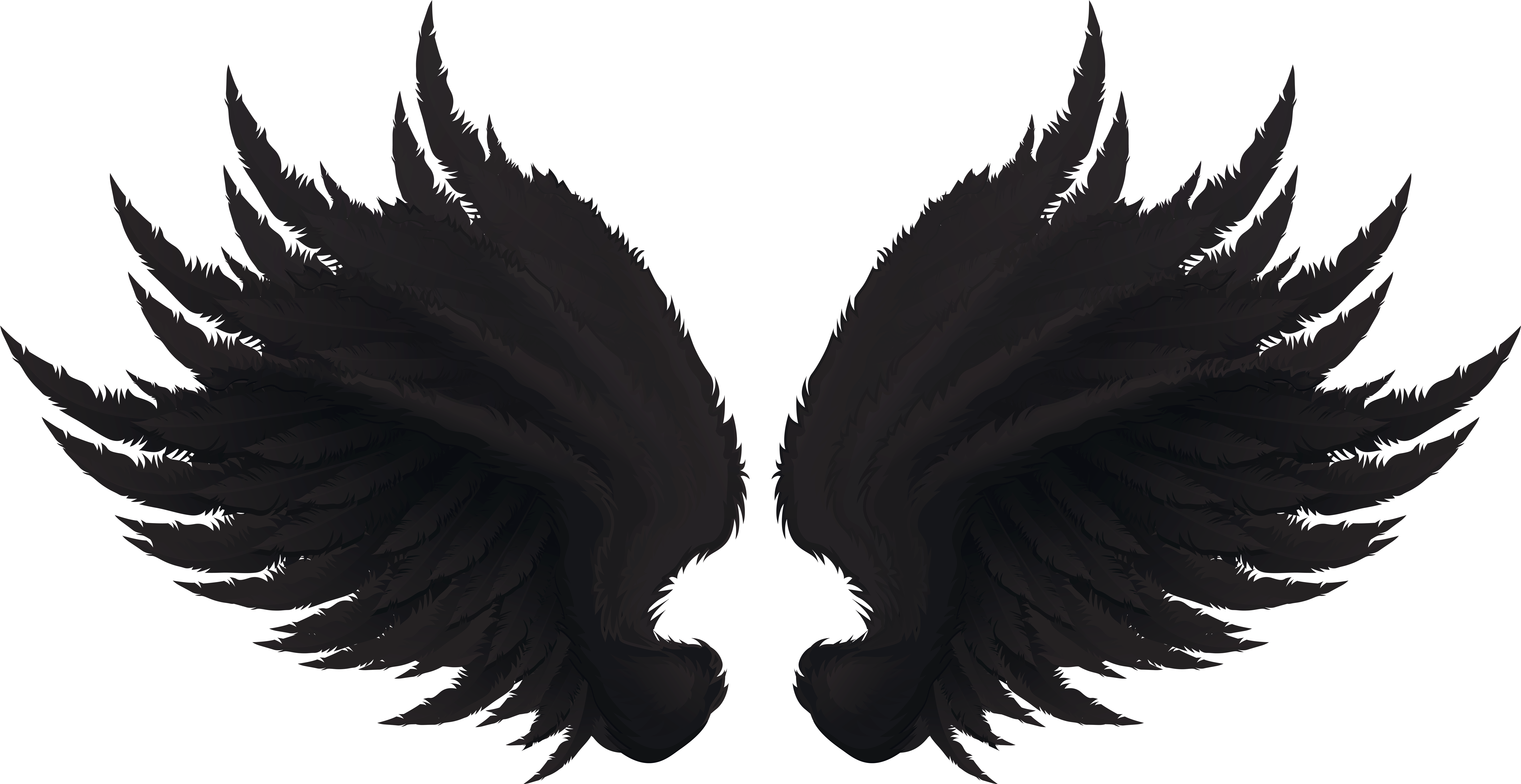 Black Wings Transparent Clip Art Image - Transparent Black Wings - Png Download (8000x4128), Png Download