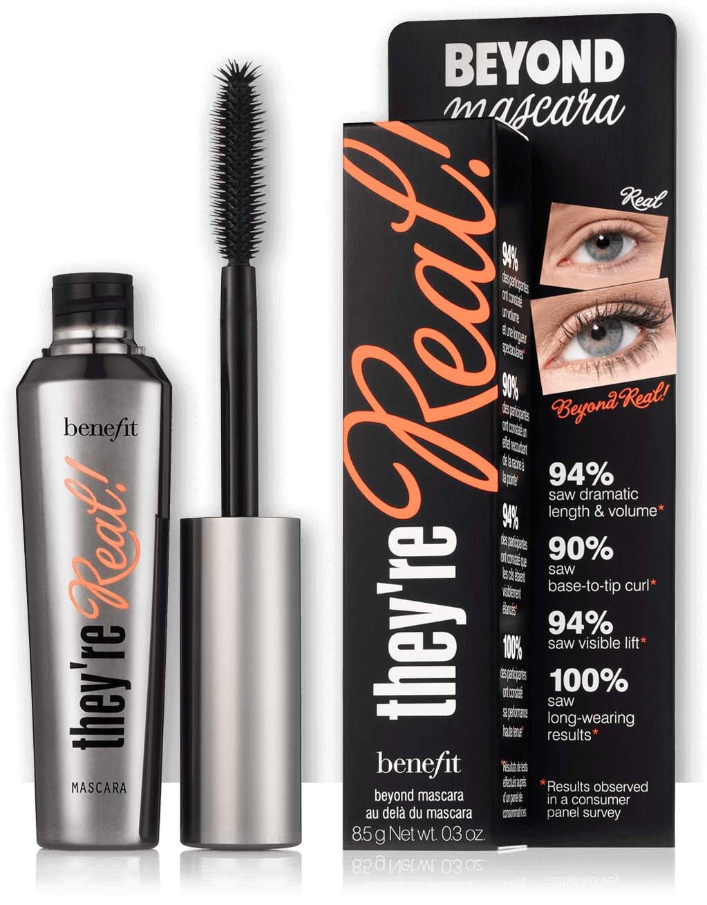Re Real Lengthening Mascara - Benefit They Re Real Mascara Layout Clipart (1220x1380), Png Download