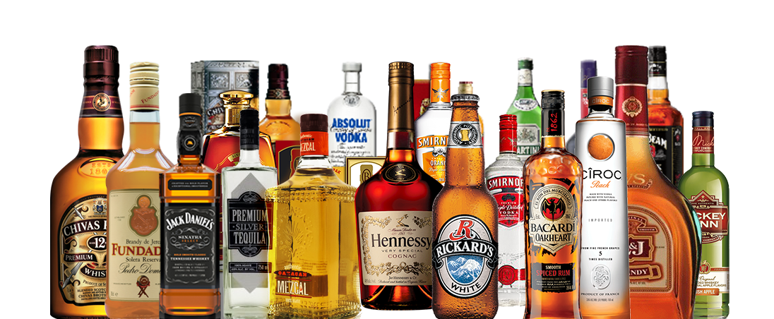 Liquors Png Clipart (1096x452), Png Download