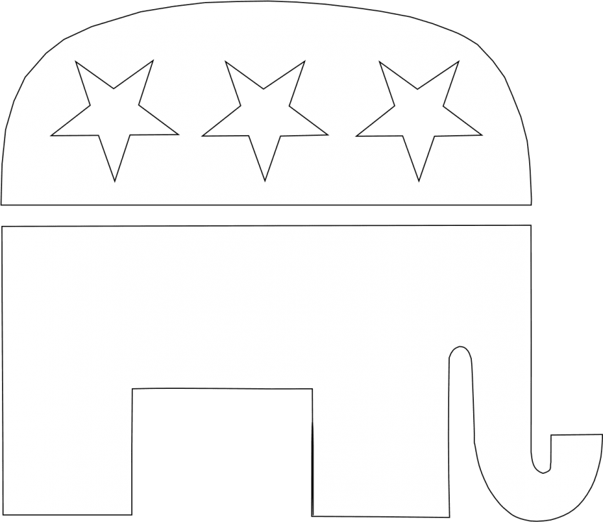 Free Png Download Republican Party Png Images Background - Black And White Republican Elephant Clipart (850x737), Png Download