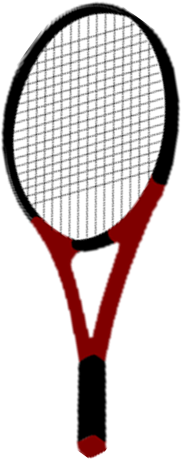 Red And Black Tennis Racket , Png Download - Tennis Racquets Clipart (355x898), Png Download