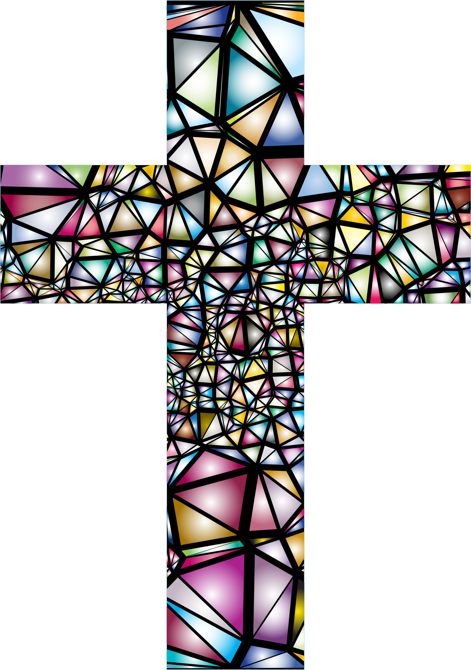 Graphic Transparent Library Clipart - Stained Glass Cross Windows - Png Download (1604x2280), Png Download