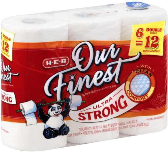 H E B Our Finest Toilet Paper Rolls - Heb Toilet Paper Clipart (600x600), Png Download