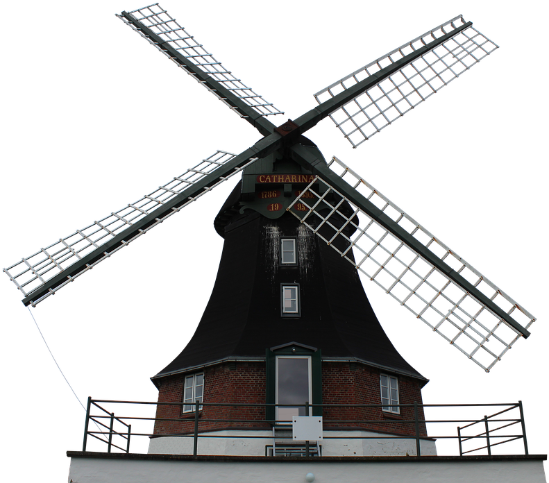 Mill, Windmill, Wing, Wood, Grind, Old, Dutch Windmill - Molino De Viento Png Clipart (870x720), Png Download