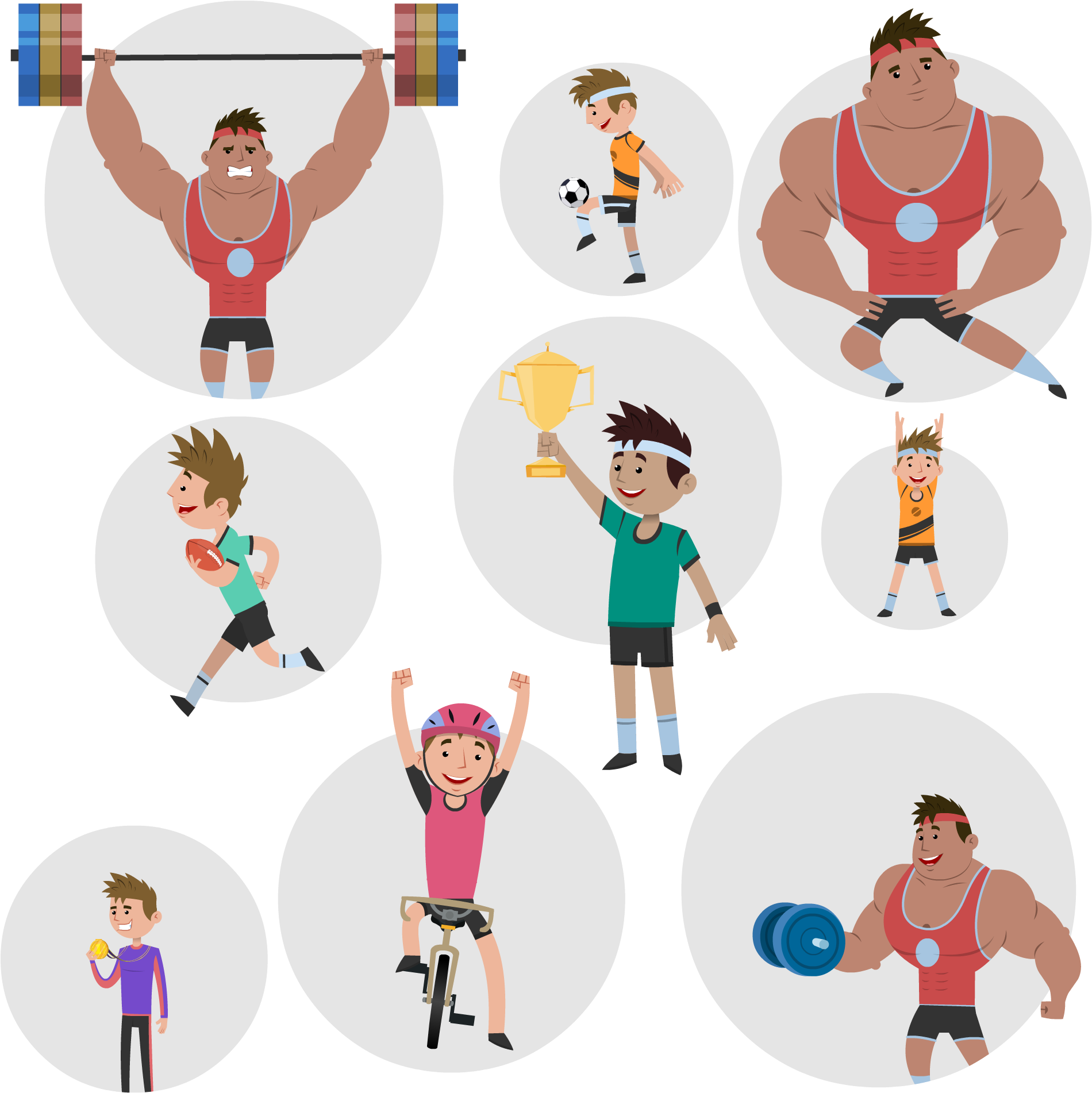Animated Sports Characters - Animation Clipart (1915x1933), Png Download