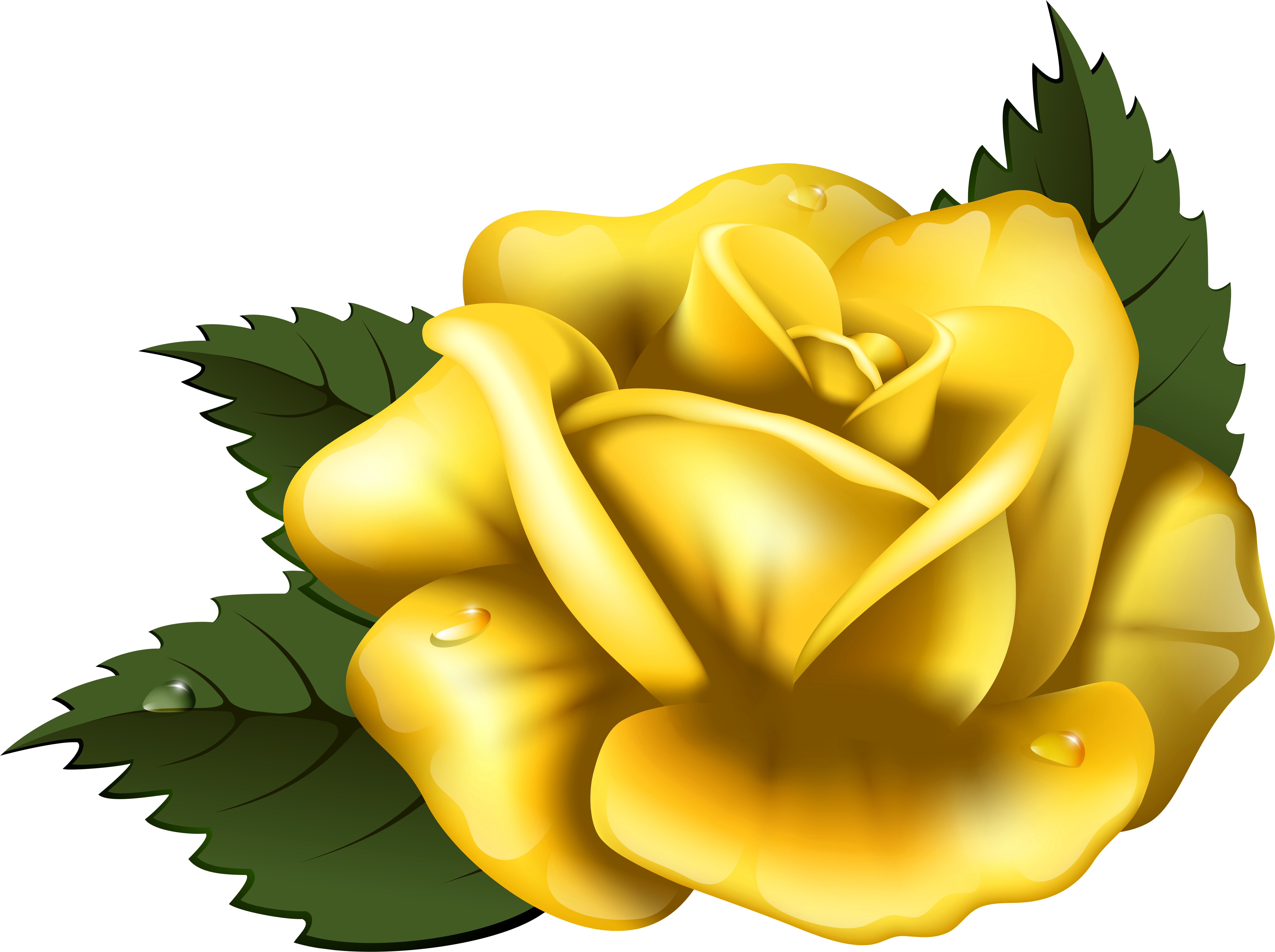 Large Yellow Rose Transparent Png Clip Art Image - Yellow Rose Clip Art (7013x5280), Png Download