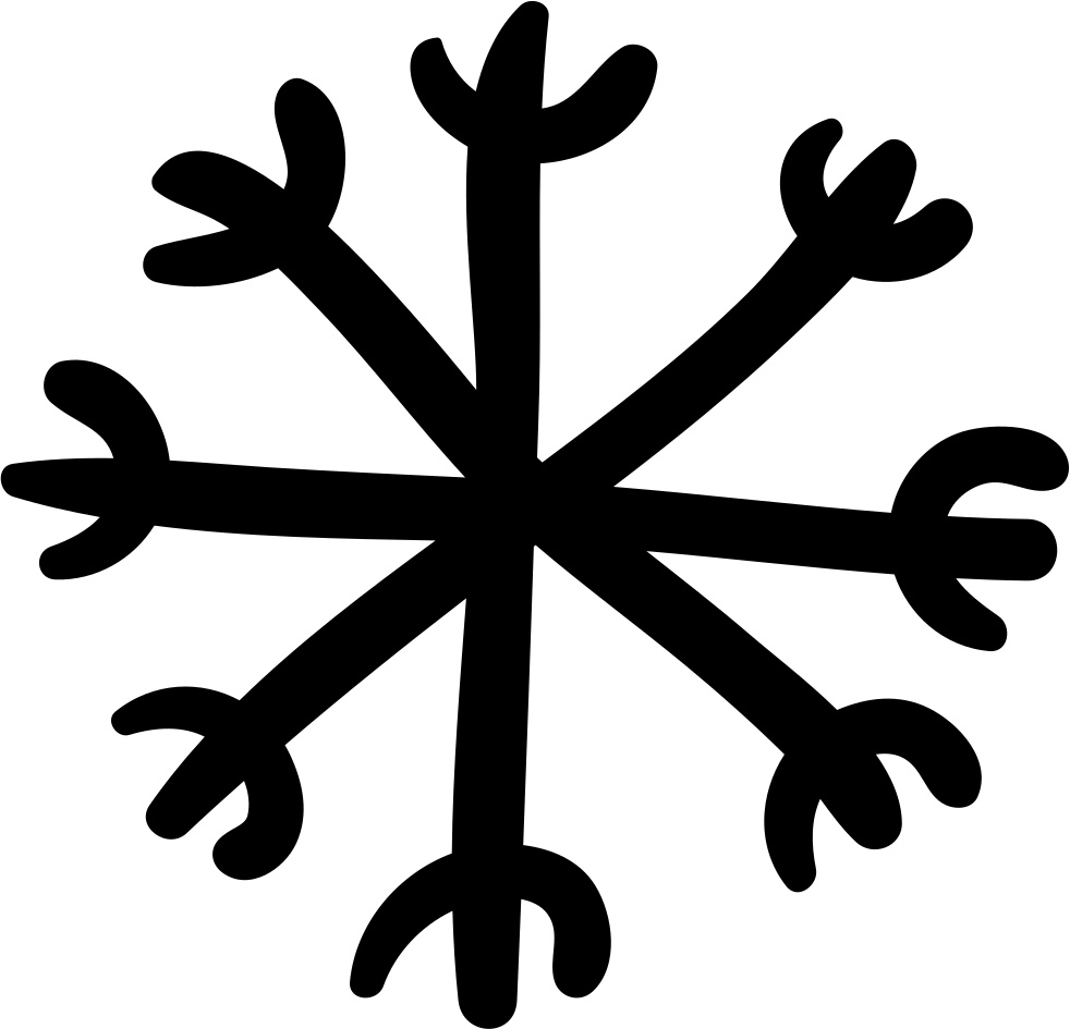 Snowflake Hand Drawn Shape Svg Png Icon Free Download - Simple Hand Drawn Snowflake Clipart (982x945), Png Download
