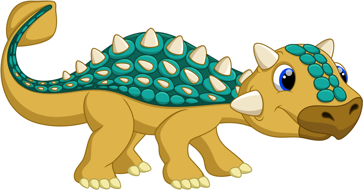 Dinosaur Clipart Ankylosaurus - Ankylosaurus Cartoon Dinosaur - Png Download (1280x658), Png Download