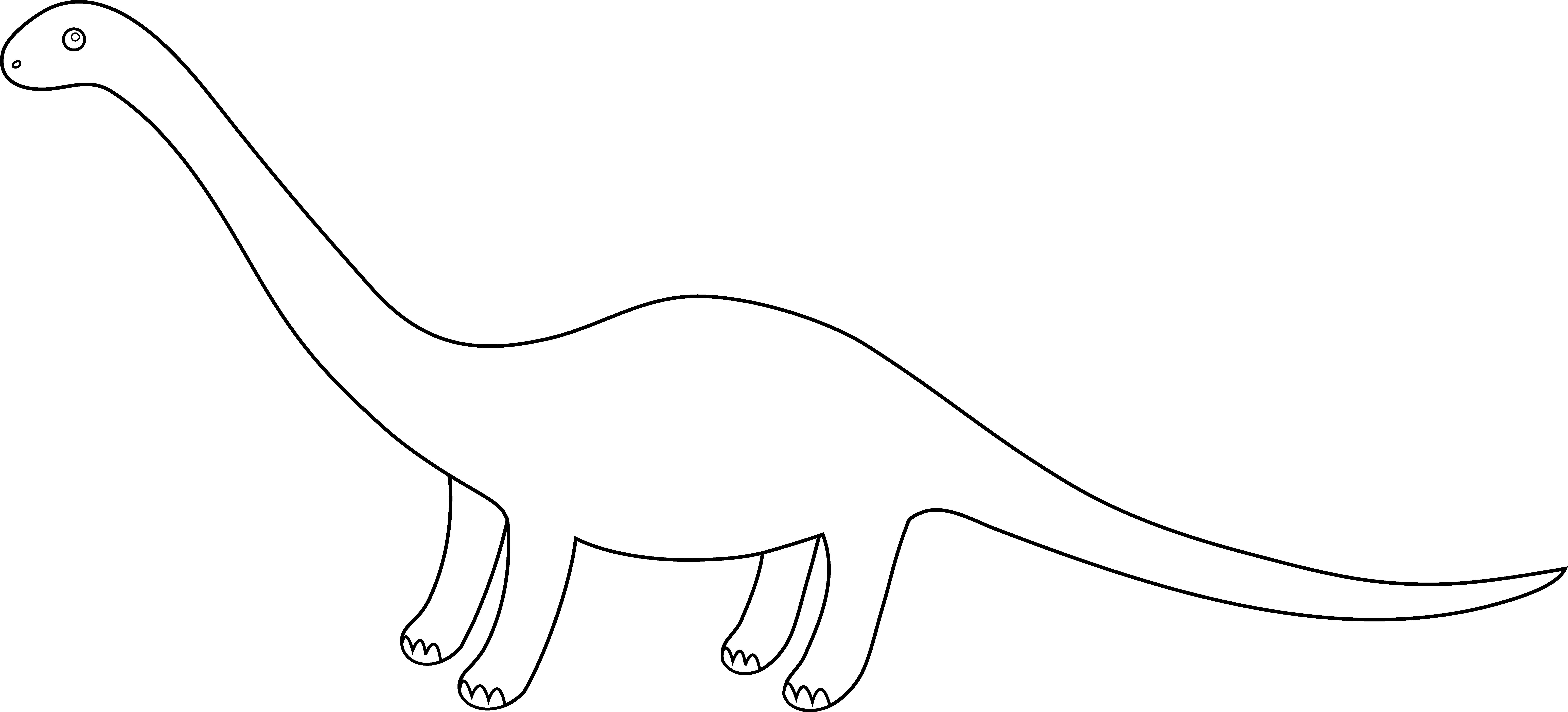View large size Dinosaur - Clipart - Black - And - White - Dinosaur Cli...