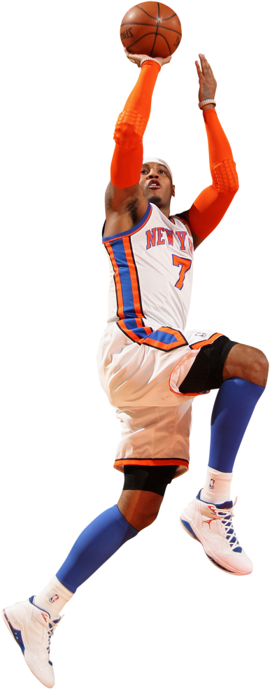 Carmelo Anthony Photo Melo-1 - Block Basketball Clipart (386x984), Png Download