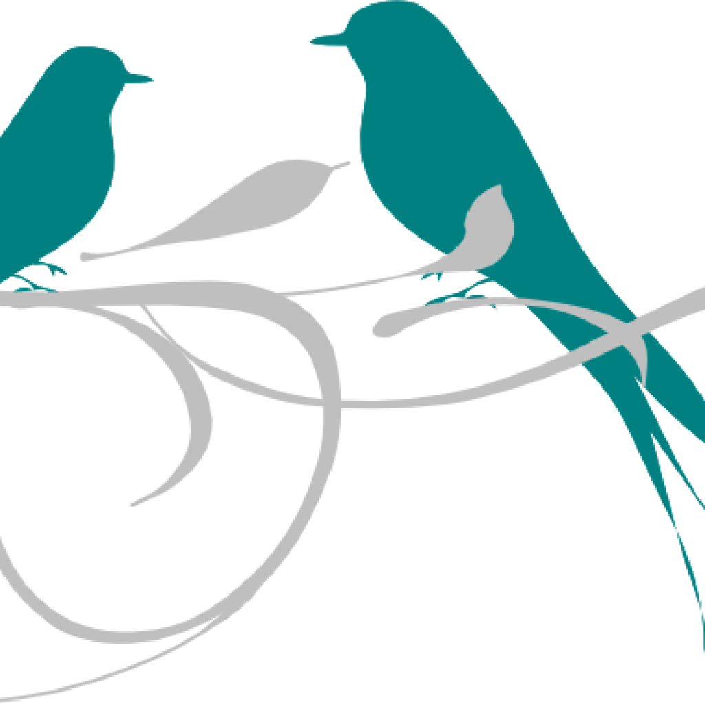 Love Birds Clipart Graduation Cap Clipart Hatenylo - Love Birds Black And White - Png Download (1024x1024), Png Download