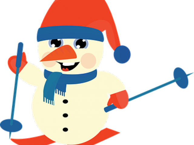 Snowman Clipart Drinking - Clip Art Skiing - Png Download (640x480), Png Download